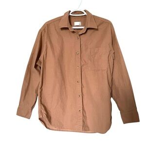 Wilfred Aritzia Tan Corduroy Oversized Button Up Shirt US S